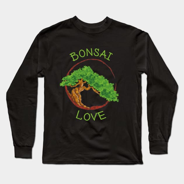 Bonsai Tree Japanese Gardening Long Sleeve T-Shirt by Design Seventytwo